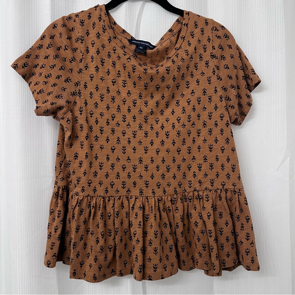 French Connection Floral Peplum Top